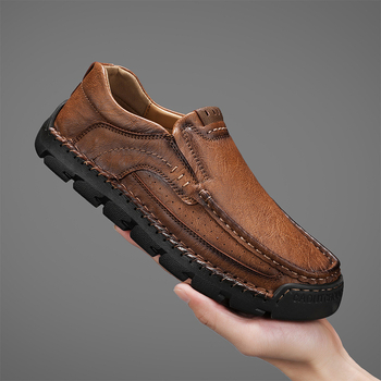 Jarné nové ručne šité pánske topánky 2025, ležérne topánky Live Explosion, pánske kožené topánky nízke, veľké veľkosti