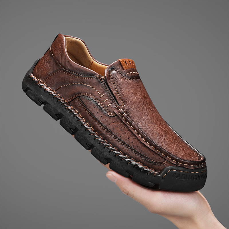 Jarné nové ručne šité pánske topánky 2025, ležérne topánky Live Explosion, pánske kožené topánky nízke, veľké veľkosti