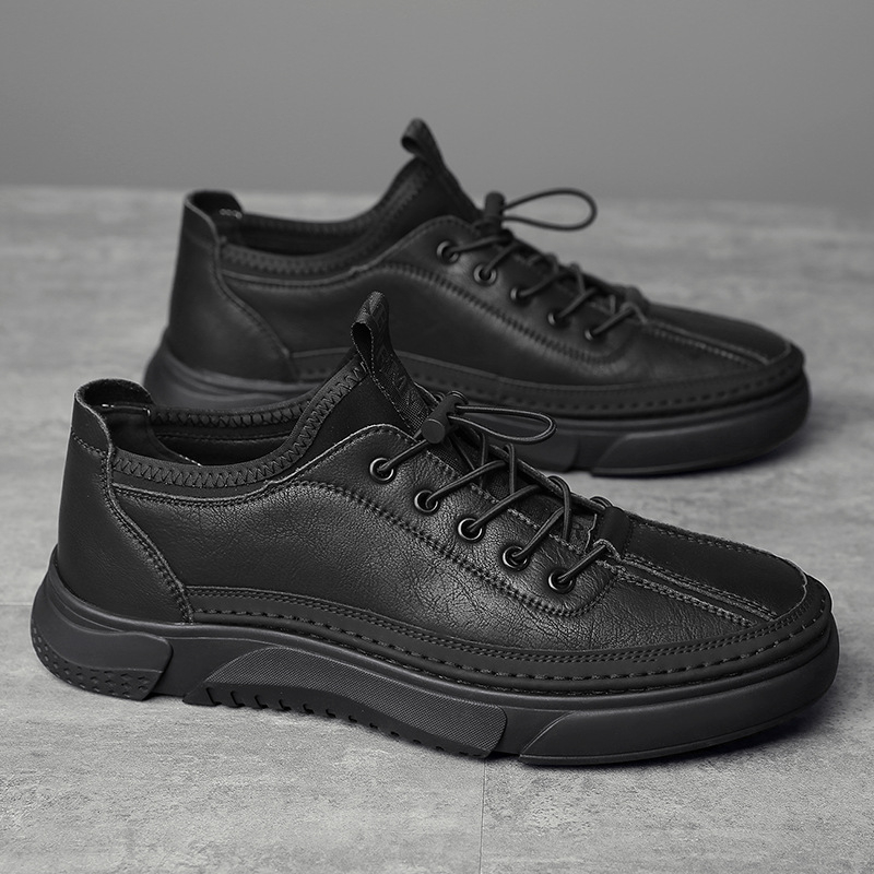 Nové pánske kožené topánky z hovädzej kože, ploché pánske topánky s pedálom, módne ležérne topánky na lenivú jazdu, generácia vlasov