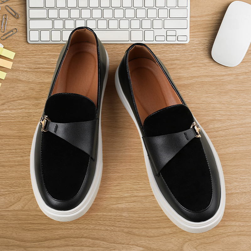 Korejiešu versijas pupiņu kurpes Joker elpojoši ikdienas vīriešu mazi ādas apavi britu stila uzvelkamie slinko cilvēku mokasīni noliktavā vairumtirdzniecībā
