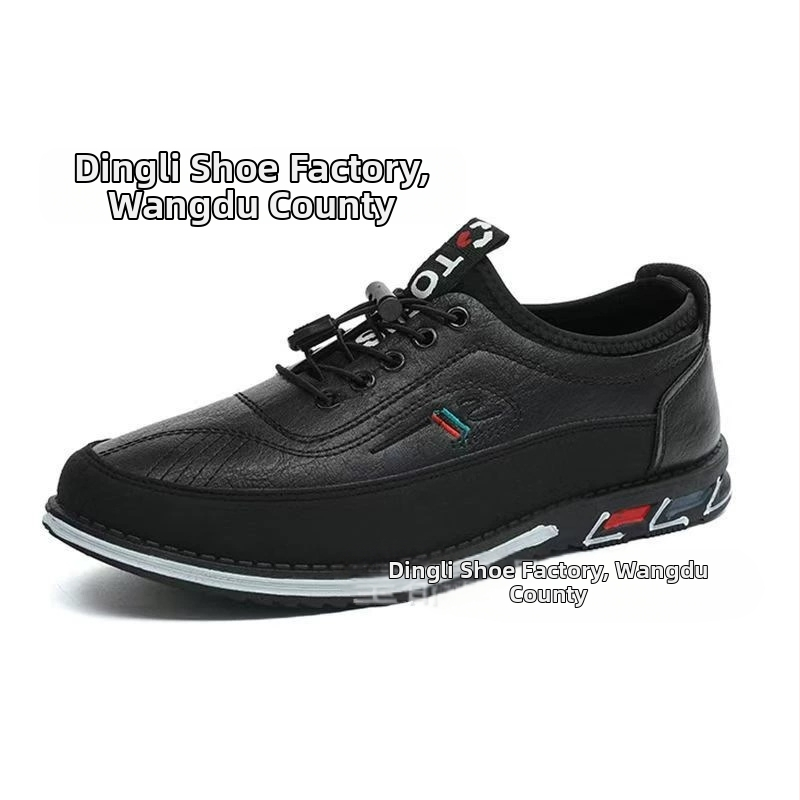 Nové veľkoobchodné jarné topánky 2025, priedušné kožené topánky Beanie, pánske ležérne kožené topánky s elastickým pásom, mäkká podrážka, mäkký povrch