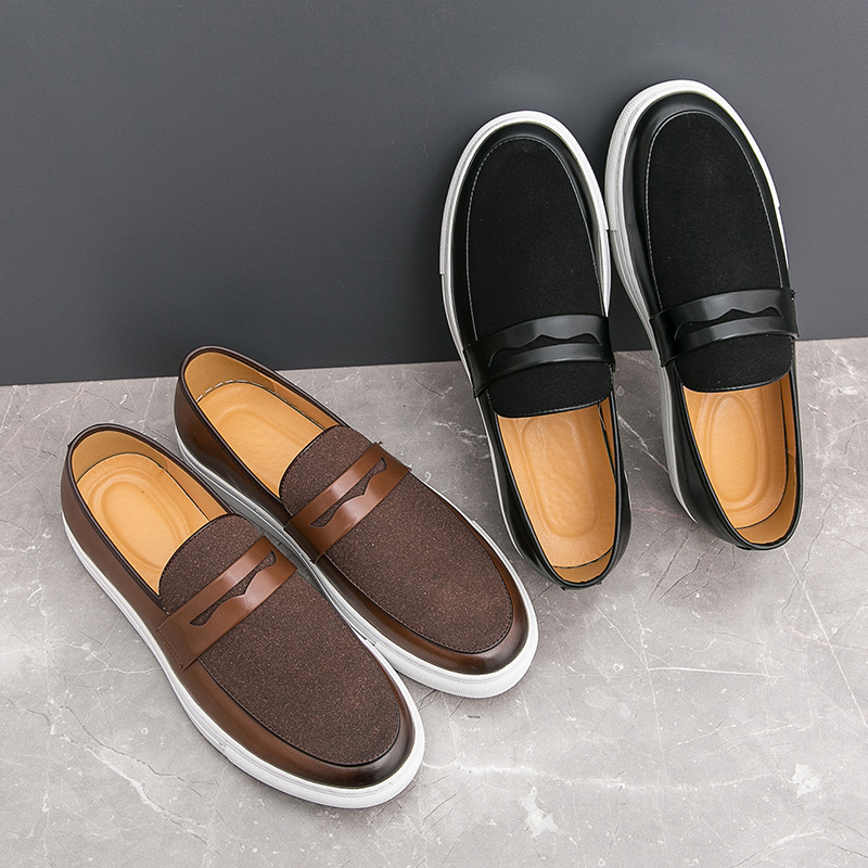 Pánske európske a americké nazúvacie topánky pre mužov, plus size, ležérne, kožené topánky na každodenné nosenie