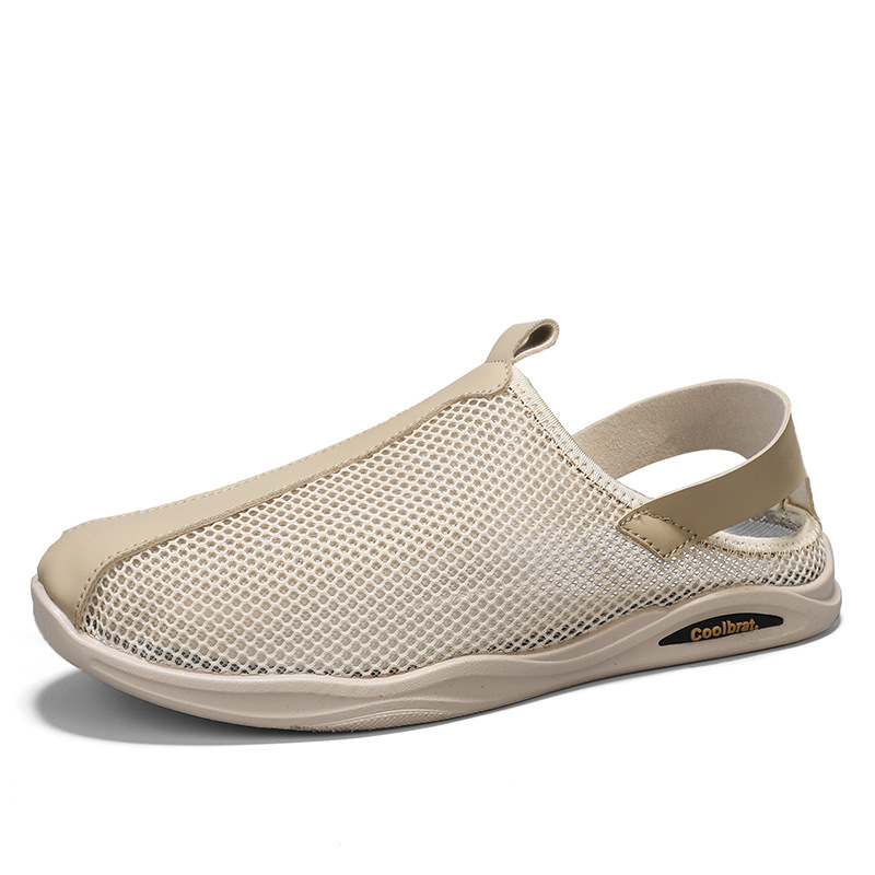 Muške sandale od mrežaste tkanine, muške cipele, šuplje tanke, prozračne, navlake za ljetne cipele, nove super mekane mrežaste cipele