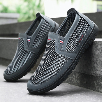 Muške cipele Ljetne prozračne mrežaste šuplje ležerne cipele Prekogranične velike veličine Pojedinačne cipele Veleprodaja poliuretanskih starih pekinških platnenih cipela za muškarce