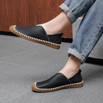 2025 Four Seasons Outdoor Slip-on Χειροποίητα Ανδρικά Παπούτσια για Άντρες, Plus Size 48, All-match Lazy Driving Shoes