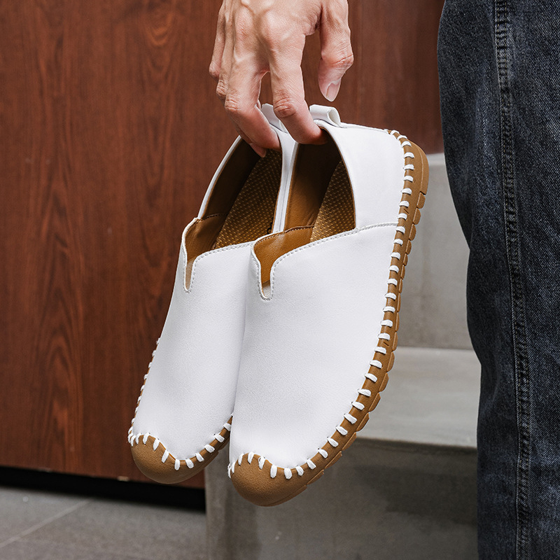 2025 Four Seasons Outdoor Slip-on Ručno šivane Casual Muške cipele za veće veličine 48 Univerzalne cipele za lijenu vožnju