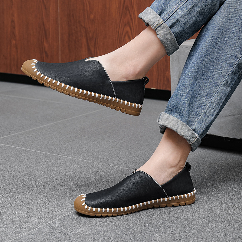 2025 Four Seasons Outdoor Slip-on Ručno šivane Casual Muške cipele za veće veličine 48 Univerzalne cipele za lijenu vožnju