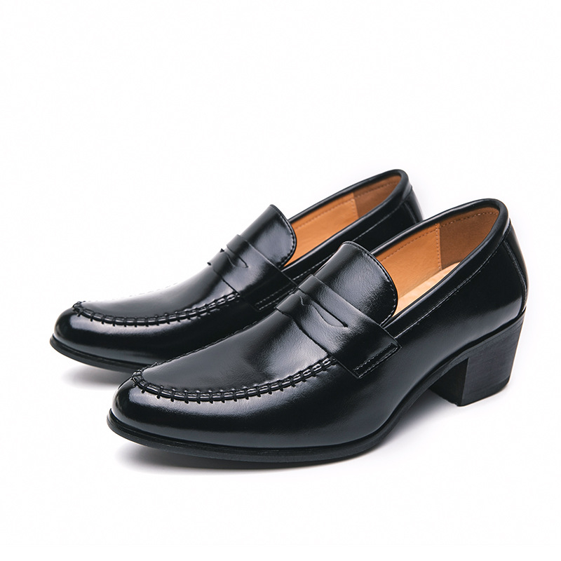 Cezhraničný zahraničný obchod nové retro pánske topánky na vysokých podpätkoch móda európske a americké obchodné kožené topánky trend nastaviteľné kožené topánky generácia vlasov