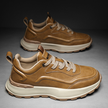 2024 Retro módne mládežnícke tenisky Pánske trendy hrubé spodné kožené pánske topánky Jesenné a zimné kórejské pánske ležérne topánky