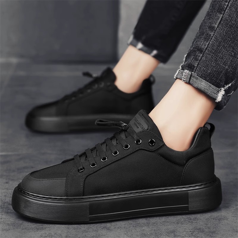 Muške cipele prekogranične proljetne čisto crne, univerzalne ležerne platnene tenisice, muške nazuvice za posao, neklizajuće moderne cipele