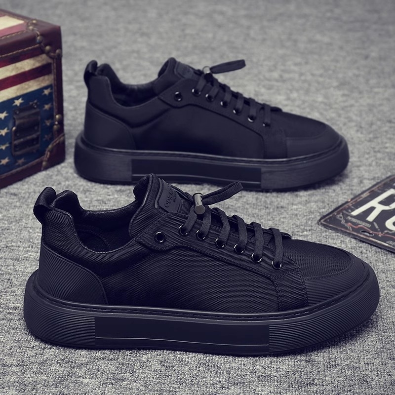Muške cipele prekogranične proljetne čisto crne, univerzalne ležerne platnene tenisice, muške nazuvice za posao, neklizajuće moderne cipele