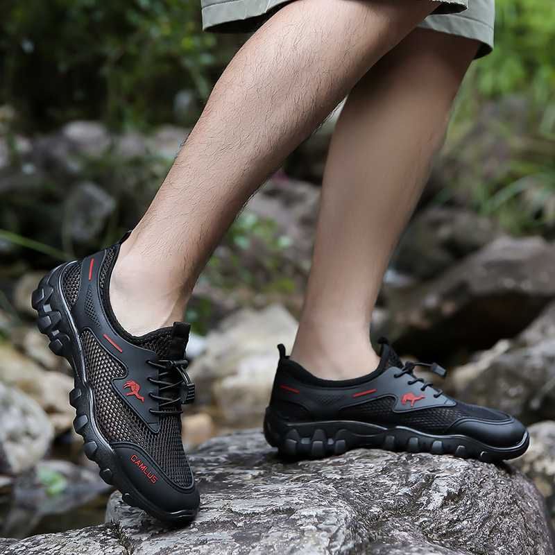 Vasariniai kvėpuojantys tinkliniai batai, laisvalaikio sportiniai vyriški tuščiaviduriai batai, lauko alpinizmo batai, neslystantys, atsparūs dilimui, batai
