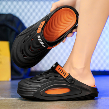 Ανδρικά καλοκαιρινά παπούτσια μεγάλου μεγέθους με τρύπες καρύδας, με αντικραδασμική προστασία, κλειστά σανδάλια με δάχτυλα, διπλής χρήσης παπούτσια για ζευγάρια, μοντέρνο σχέδιο Hollow