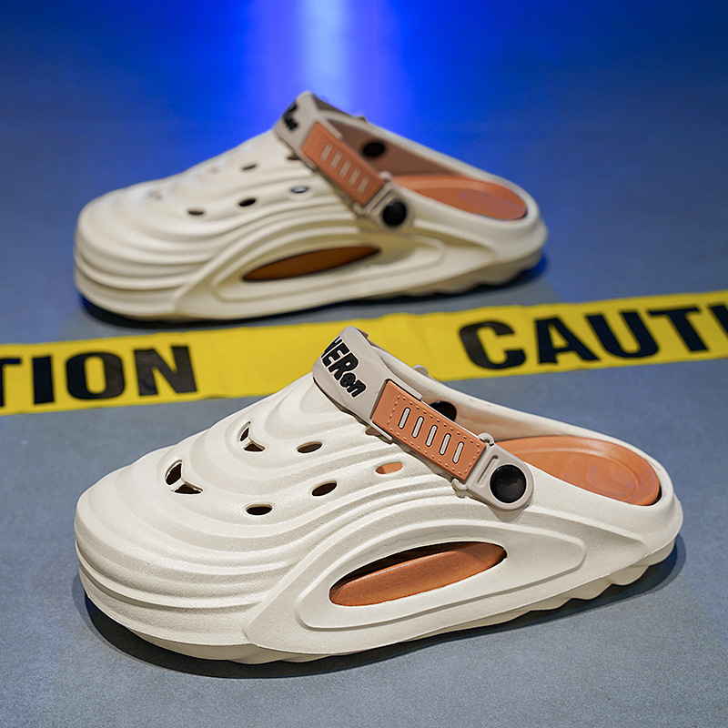 Muške ljetne cipele s velikim rupicama od kokosa i jastučićima, sandale zatvorenog tipa, cipele za parove, moderan dizajn sa šupljim vrhom