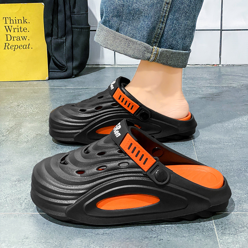 Muške ljetne cipele s velikim rupicama od kokosa i jastučićima, sandale zatvorenog tipa, cipele za parove, moderan dizajn sa šupljim vrhom