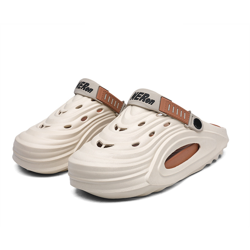 Muške ljetne cipele s velikim rupicama od kokosa i jastučićima, sandale zatvorenog tipa, cipele za parove, moderan dizajn sa šupljim vrhom