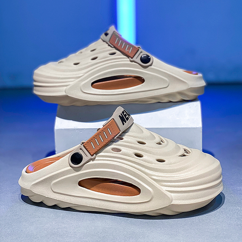Muške ljetne cipele s velikim rupicama od kokosa i jastučićima, sandale zatvorenog tipa, cipele za parove, moderan dizajn sa šupljim vrhom