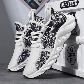 2025 Nové jesenné priedušné bežecké tenisky z pletenej sieťoviny, pánske topánky, kórejský štýl, módne topánky s hrubou podrážkou