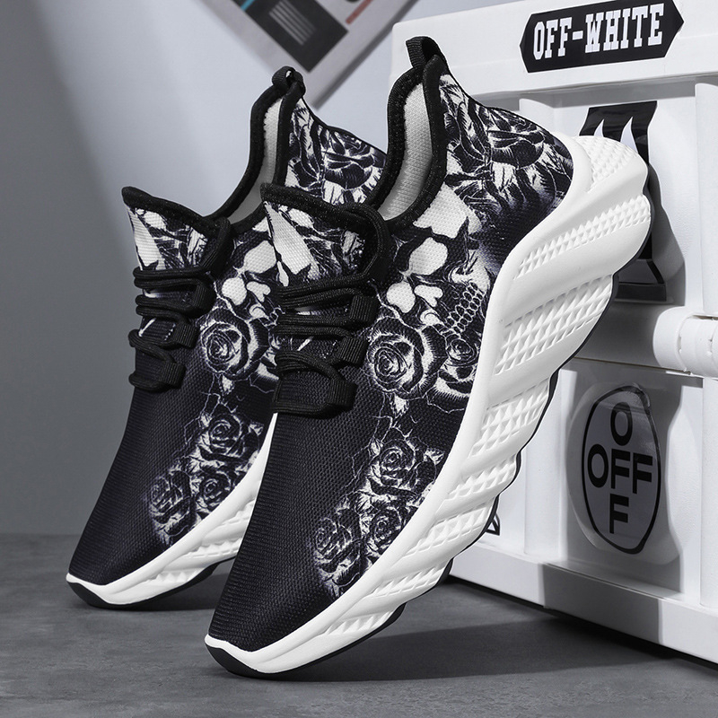 2025 Nové jesenné priedušné bežecké tenisky z pletenej sieťoviny, pánske topánky, kórejský štýl, módne topánky s hrubou podrážkou