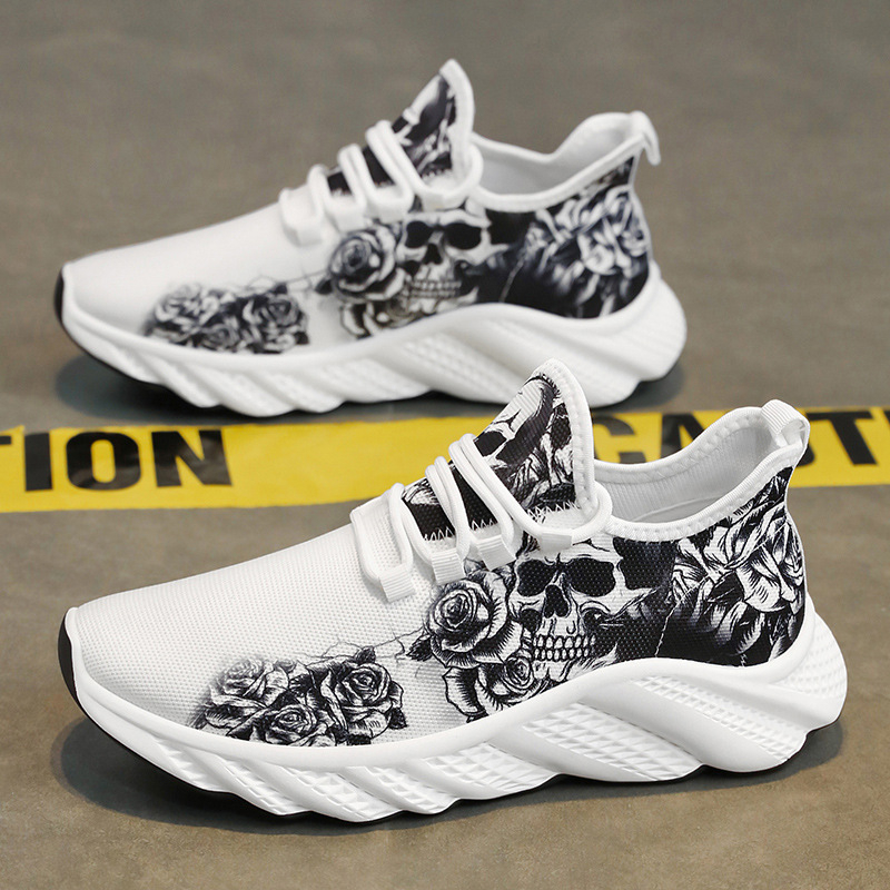 2025 Nové jesenné priedušné bežecké tenisky z pletenej sieťoviny, pánske topánky, kórejský štýl, módne topánky s hrubou podrážkou