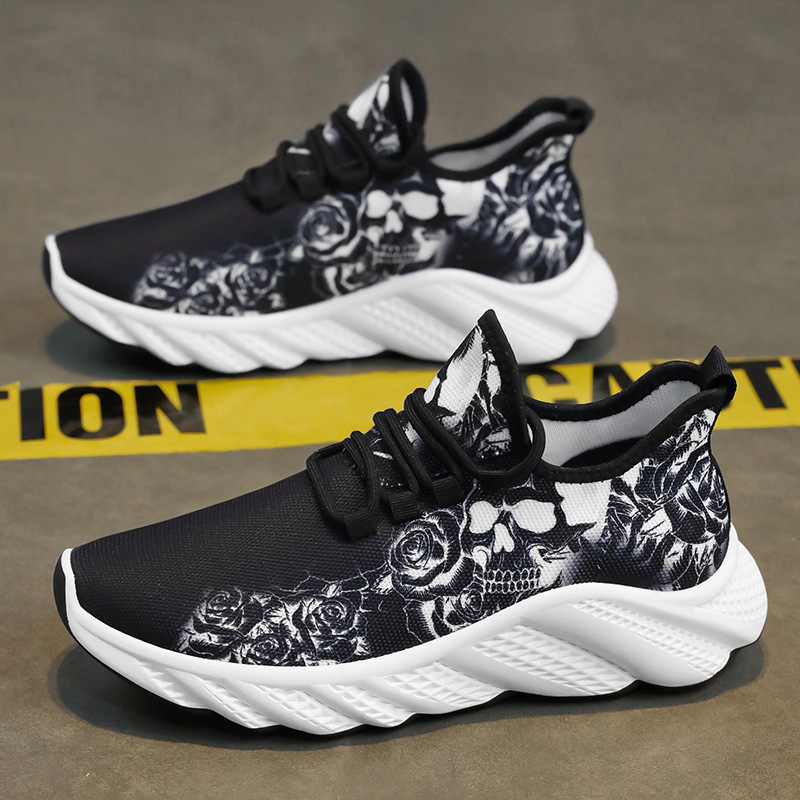 2025 Nové jesenné priedušné bežecké tenisky z pletenej sieťoviny, pánske topánky, kórejský štýl, módne topánky s hrubou podrážkou