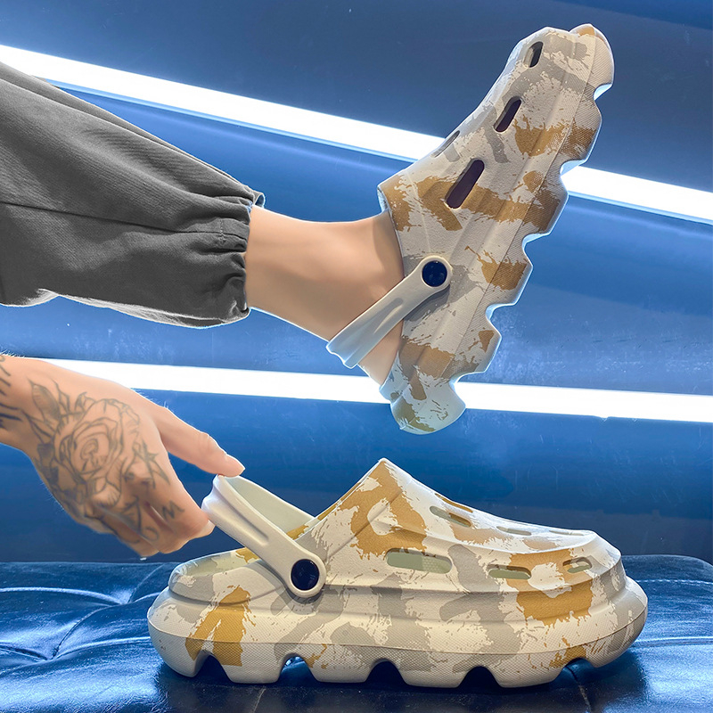 Nové papuče pánske letné sieťované červené protišmykové papuče pánske vonkajšie pocity exkrementov plážové študentské sandále veľkoobchod