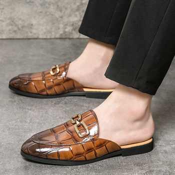 Ανδρικά Δερμάτινα Παπούτσια με Μύτη και Τακούνι, Νέο Βρετανικού Στυλ, Καλοκαίρι 2024