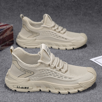 Live 2025 Flying Weaving Muške cipele Ljetne prozračne tanke mrežaste šuplje tenisice Muške udobne ležerne putne cipele