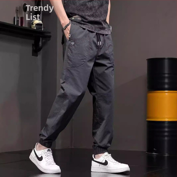 Trendy značkové nohavice s vreckovým dizajnom, pánske športové nohavice Harlan, voľné, pre mladých študentov, americké vintage ležérne nohavice