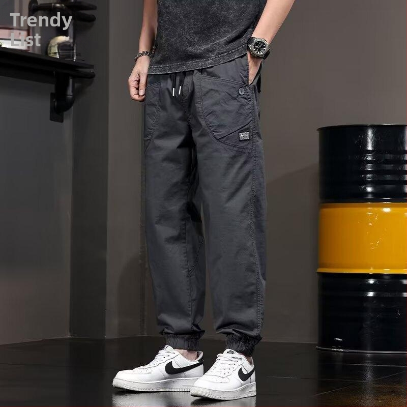 Trendy značkové nohavice s vreckovým dizajnom, pánske športové nohavice Harlan, voľné, pre mladých študentov, americké vintage ležérne nohavice
