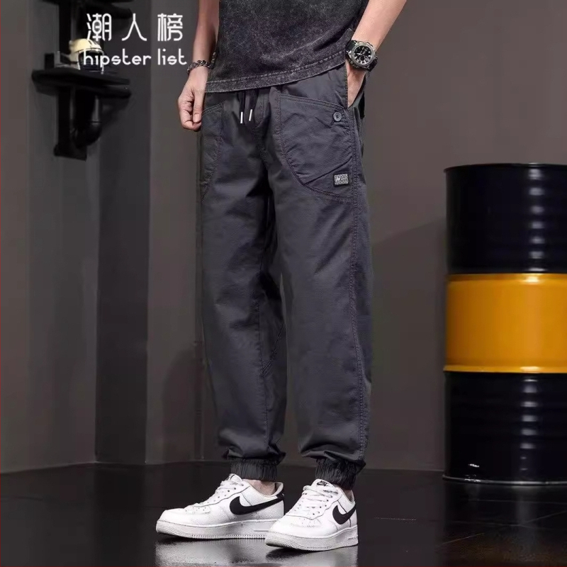 Trendy značkové nohavice s vreckovým dizajnom, pánske športové nohavice Harlan, voľné, pre mladých študentov, americké vintage ležérne nohavice