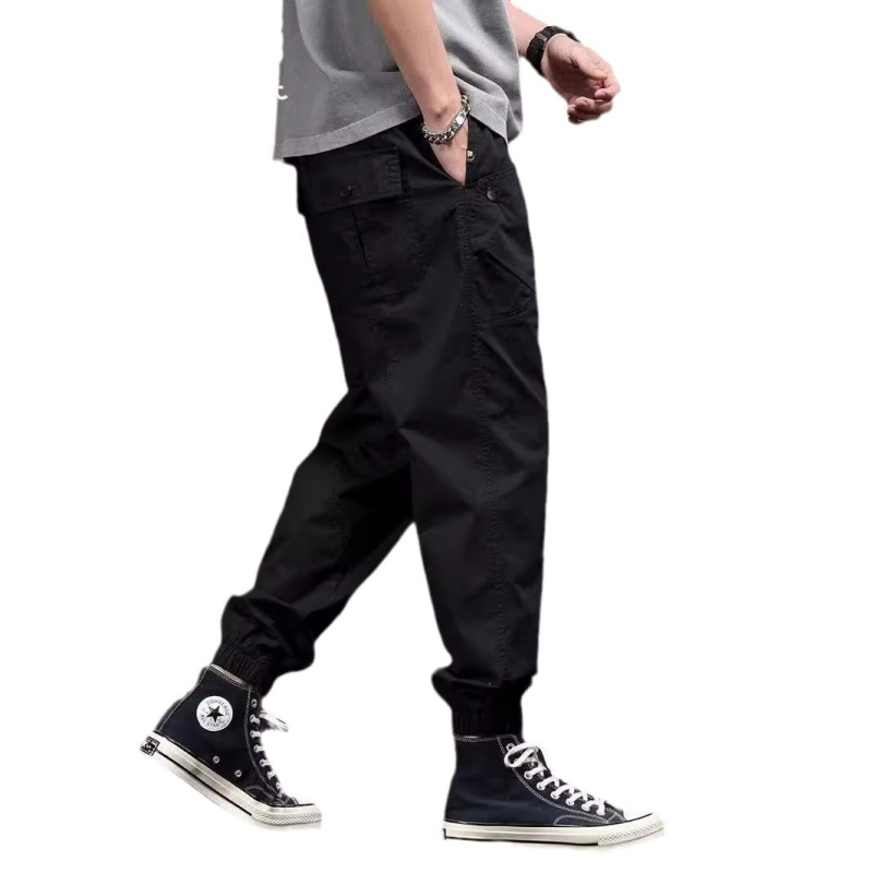 Trendy značkové nohavice s vreckovým dizajnom, pánske športové nohavice Harlan, voľné, pre mladých študentov, americké vintage ležérne nohavice