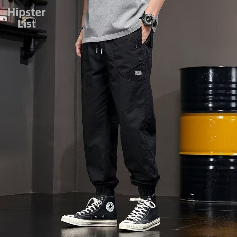 Trendy značkové nohavice s vreckovým dizajnom, pánske športové nohavice Harlan, voľné, pre mladých študentov, americké vintage ležérne nohavice