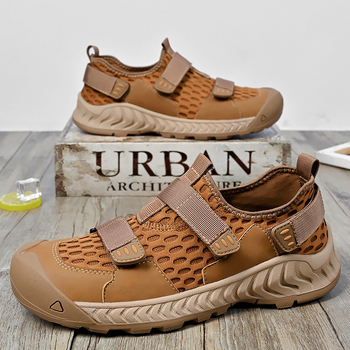 Jarné a letné topánky na platforme zo sieťoviny 2024, nové ležérne topánky, priedušné pánske denné duté topánky, pánska outdoorová obuv veľkej veľkosti