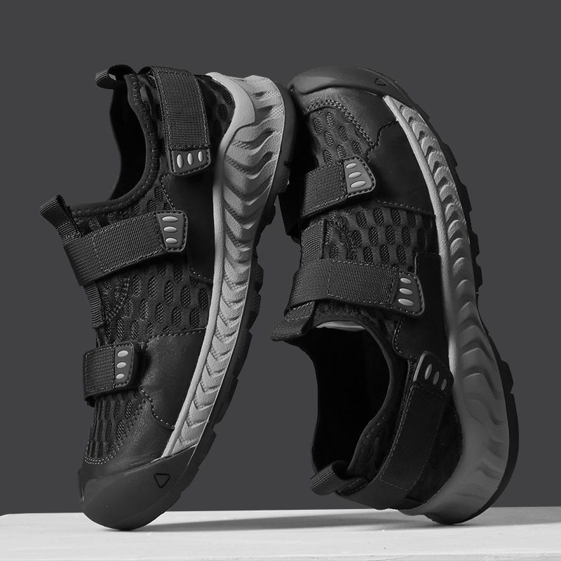 Jarné a letné topánky na platforme zo sieťoviny 2024, nové ležérne topánky, priedušné pánske denné duté topánky, pánska outdoorová obuv veľkej veľkosti