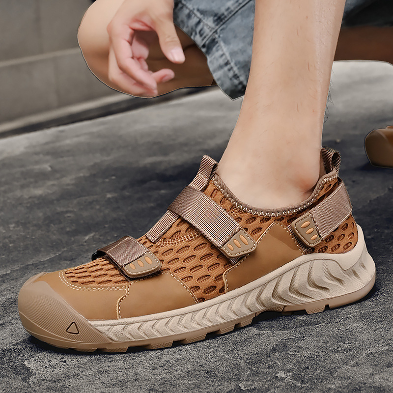 Jarné a letné topánky na platforme zo sieťoviny 2024, nové ležérne topánky, priedušné pánske denné duté topánky, pánska outdoorová obuv veľkej veľkosti