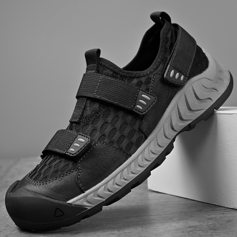 Jarné a letné topánky na platforme zo sieťoviny 2024, nové ležérne topánky, priedušné pánske denné duté topánky, pánska outdoorová obuv veľkej veľkosti
