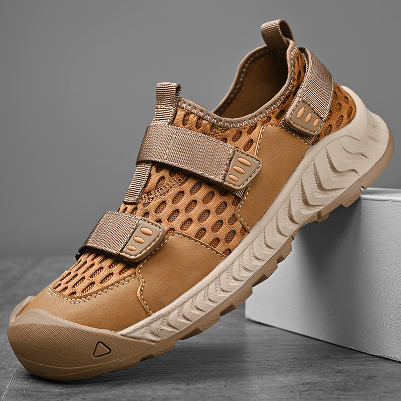 Jarné a letné topánky na platforme zo sieťoviny 2024, nové ležérne topánky, priedušné pánske denné duté topánky, pánska outdoorová obuv veľkej veľkosti