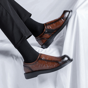 Άνοιξη και Φθινόπωρο 2025 Νέο Στυλ Νεανικών με Στρογγυλή Μύτη, Βρετανικού Στυλ, Ευέλικτα, Καθημερινά Δερμάτινα Παπούτσια με Χαμηλό Τακούνι, Παπούτσια Εργασίας Χονδρικής