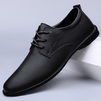 Popularne muške cipele od kravlje kože od prave robe, ležerne cipele, muške cipele s mekim dnom, prozračne radne cipele od meke kože