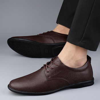 Live δημοφιλή ανδρικά δερμάτινα παπούτσια από δέρμα αγελάδας, casual παπούτσια από γνήσιο δέρμα, ανδρικά παπούτσια εργασίας με μαλακό πάτο, αναπνεύσιμα ανδρικά