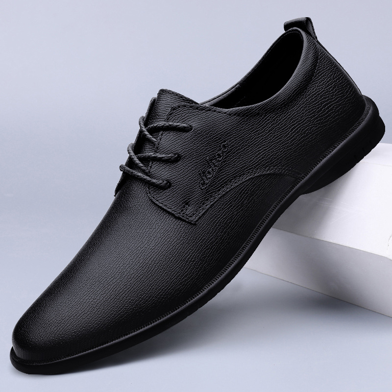 Popularne muške cipele od kravlje kože od prave robe, ležerne cipele, muške cipele s mekim dnom, prozračne radne cipele od meke kože
