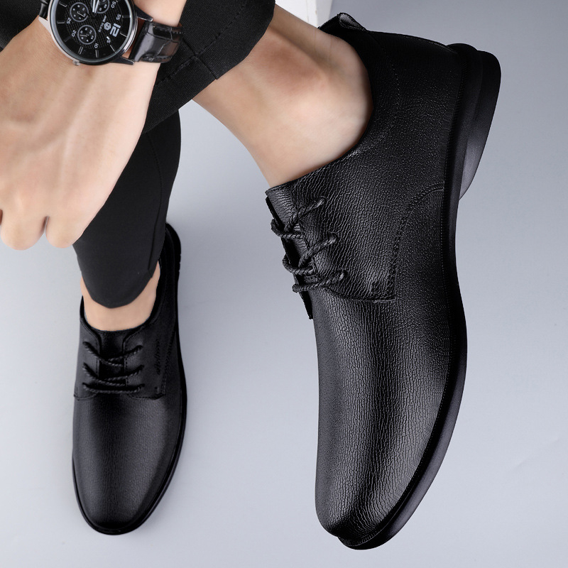Popularne muške cipele od kravlje kože od prave robe, ležerne cipele, muške cipele s mekim dnom, prozračne radne cipele od meke kože