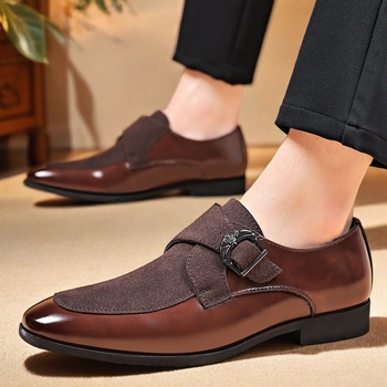 Νέα 24 Δερμάτινα Παπούτσια Ανδρικά Παπούτσια με Αγκράφα Επαγγελματικό Φόρεμα Casual Παπούτσια Slip-on Βρετανικά Casual Ανδρικά Γαμπριάτικα Παπούτσια