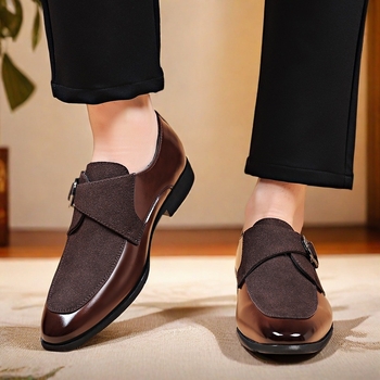 Νέα 24 Δερμάτινα Παπούτσια Ανδρικά Παπούτσια με Αγκράφα Επαγγελματικό Φόρεμα Casual Παπούτσια Slip-on Βρετανικά Casual Ανδρικά Γαμπριάτικα Παπούτσια