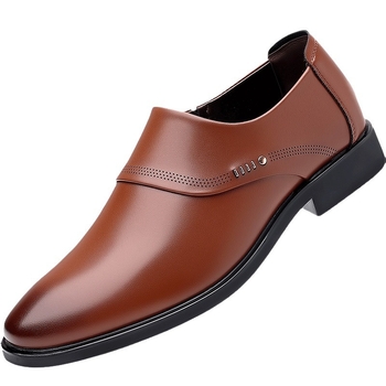 Ανδρικά Δερμάτινα Παπούτσια 2025 Καλοκαίρι Νέα Βρετανικά Ανδρικά Slip-On Επιχειρηματικά Επίσημα Δερμάτινα Παπούτσια με Μαλακή Σόλα και Αντιολισθητικά Παπούτσια Γαμπρού για Γάμο