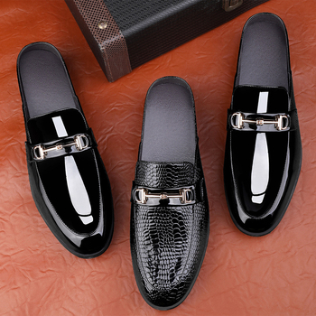 Muške cipele Doug, veće veličine, ljetne modne prozračne mokasine s uzorkom zmije, polu-povlačenjem, za muškarce