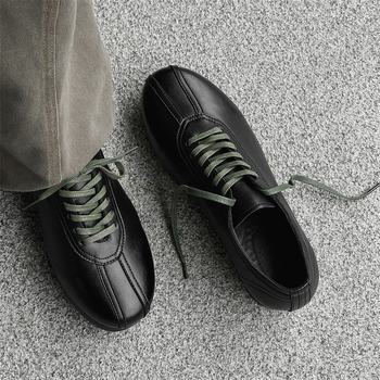 Ανδρικά και γυναικεία ρετρό γερμανικά παπούτσια προπόνησης, άσχημα χαριτωμένα δερμάτινα παπούτσια με κορδόνια, χαλαρά μοκασίνια 14715-J