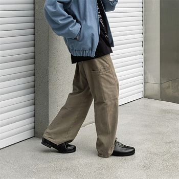 Ανδρικά και γυναικεία ρετρό γερμανικά παπούτσια προπόνησης, άσχημα χαριτωμένα δερμάτινα παπούτσια με κορδόνια, χαλαρά μοκασίνια 14715-J