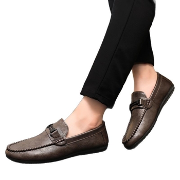 Ανδρικά Παπούτσια Φθινοπώρου και Χειμώνα με Πηχτή Πέψη, Bean Shoes, Ανδρικά Slip-on, Αντιολισθητικά, Μαλακό Κάτω μέρος, Casual Παπούτσια, Ανθεκτικά στη φθορά, Μαύρο Καφέ